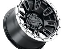 Aluminum Wheels 17x8.5 Compass 956BS Satin Black Silver Ring 0 Offset 5 on 127 Bolt Pattern 78.1 Bore Raceline