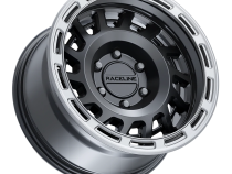 Aluminum Wheels 17x9 Halo 957BS Satin Black Silver Ring -12 Offset 6 on 135 Bolt Pattern 87.1 Bore Raceline