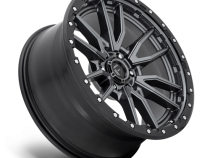 Aluminum Wheels 22X12 Rebel D680 6 On 139.7 Matte Gunmetal Gray Black Bead Ring 106.1 Bore -44 Offset Fuel Off Road Wheels