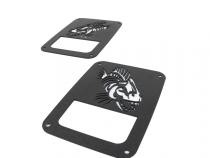 Jeep JK Tail Light Covers 07-18 Wrangler JK Black Textured Powdercoat Fishbone Offroad