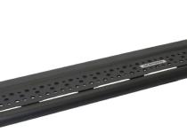 Dominator Xtreme D6 SideSteps Cab Length Body Mount Rock Slider with a wide step With Frame Mounted Bracket Kit Textured Black 2018-2026 Jeep Wrangler Go Rhino