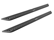 Dominator Xtreme D6 SideSteps Cab Length Body Mount Slider Design on the bottom surface With Frame Mounted Bracket Kit Textured Black 2018-2026 Jeep Wrangler Go Rhino