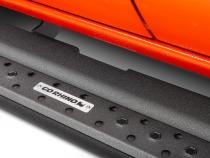 Dominator Xtreme D6 SideSteps Cab Length Body Mount Slider Design on the bottom surface With Frame Mounted Bracket Kit Textured Black 2018-2026 Jeep Wrangler Go Rhino