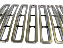 7 Piece Chrome Plastic Grille Inserts for 87-95 Jeep YJ Wrangler, Snap-In Pieces RT Off Road