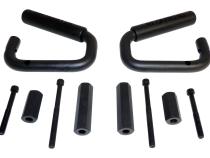 Grab Handle Set 2007-2018 JK Wrangler 2 Steel Handles w/Rubberized Plastic Grips Front And Rear Black RT Off Road