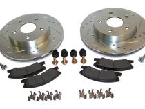 Front Performance Brake Kit for2001-2004 WG (Europe) Grand Cherokee Drilled &amp;amp; Slotted Rotors &amp;amp; Hardware RT Off Road