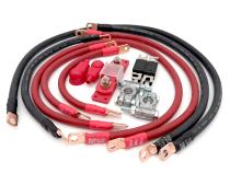 1999.5-2006 Jeep Wrangler TJ / LJ RHD Battery Cable Kit 4.0 Liter 2 Gauge Battery Cable w/Black Red/Spyder Wrap Big7Kits